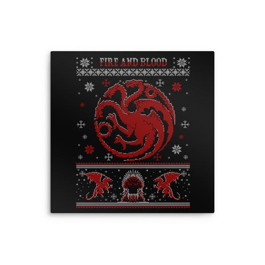 Red Dragon Sweater - Metal Print