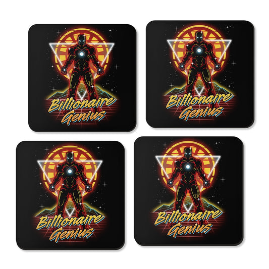 Retro Billionaire Genius - Coasters