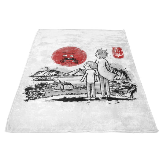 Screaming Red Sun - Fleece Blanket