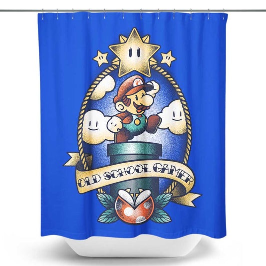 Super Old School Gamer - Shower Curtain