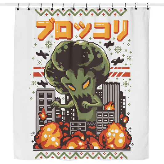 The Broccoli Christmas - Shower Curtain