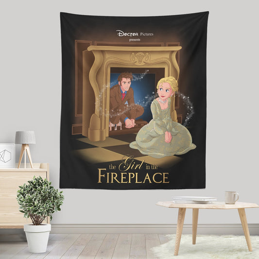 The Girl in the Fireplace - Wall Tapestry