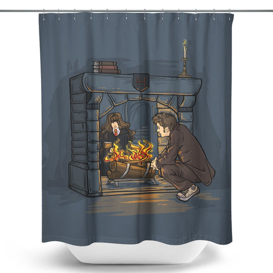 The Witch in the Fireplace - Shower Curtain