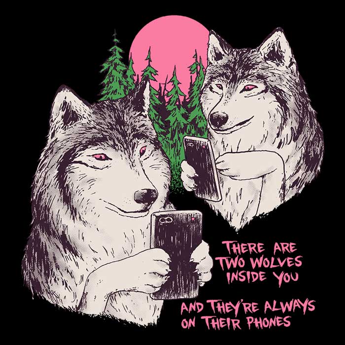 Two Wolves - Ringer T-Shirt