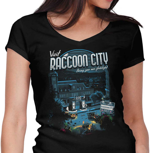 Visit Raccoon City - Women's V-Neck