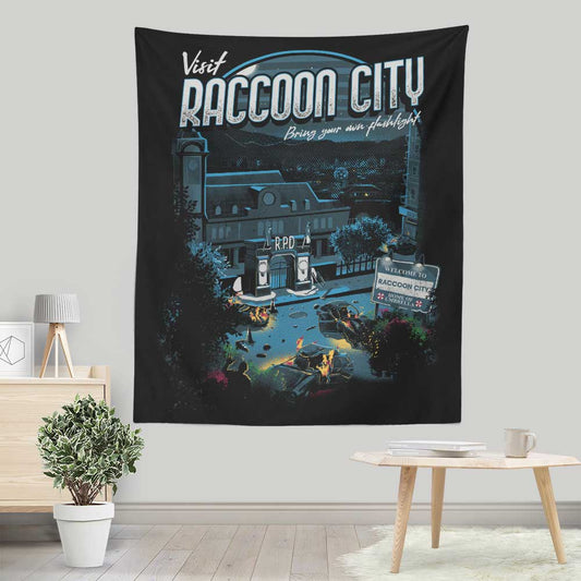 Visit Raccoon City - Wall Tapestry