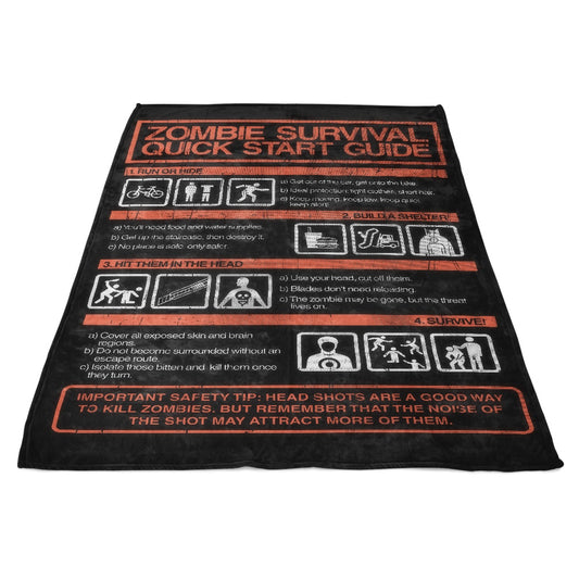 Zombie Survival Quick Start Guide - Fleece Blanket